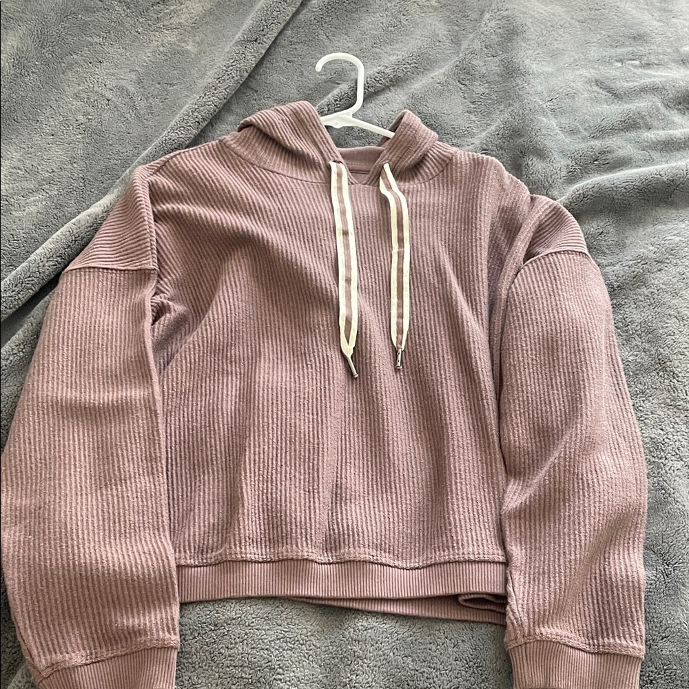 Aerie Mauve Ribbed Hoodie